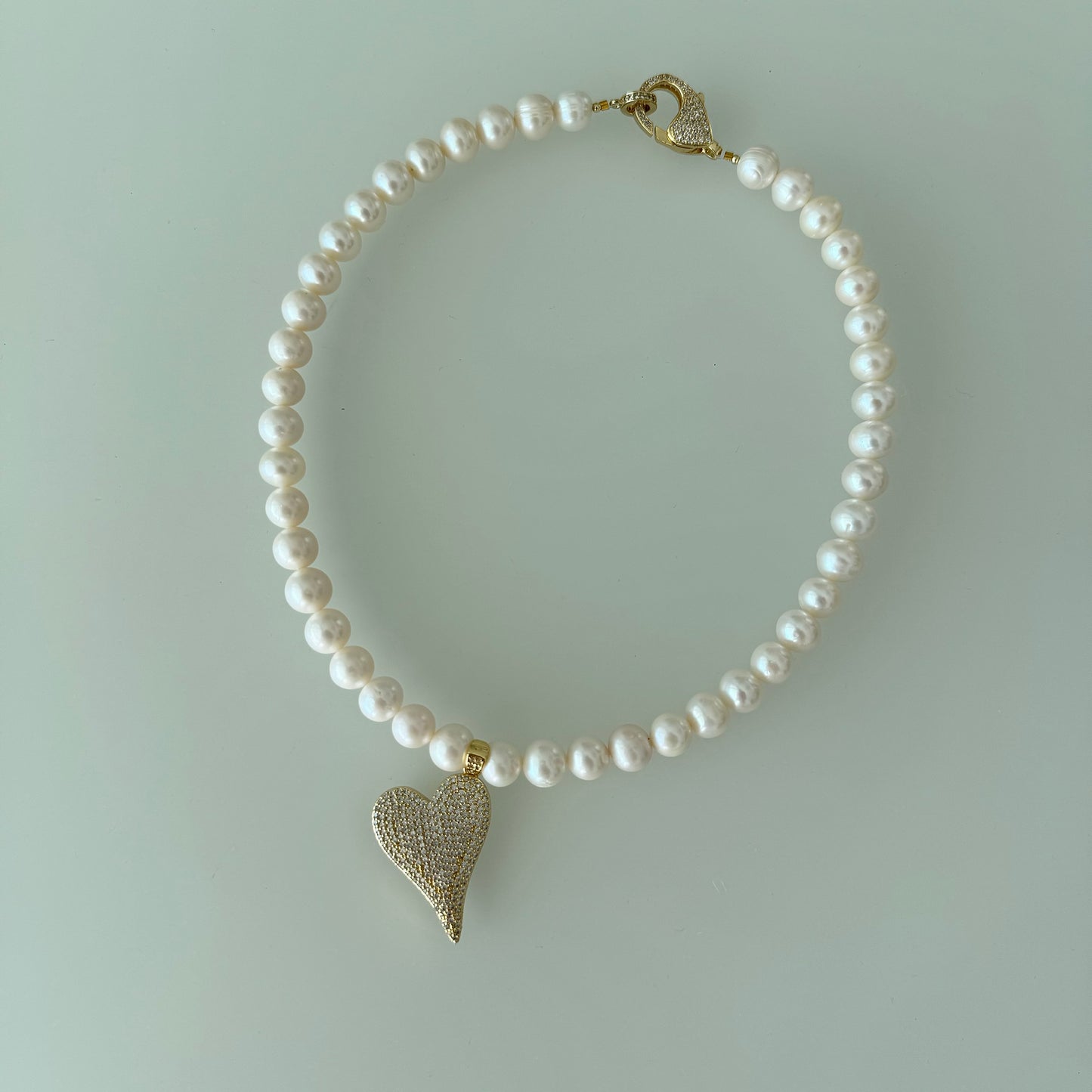 GOLD HEART CHOKER - Lublu