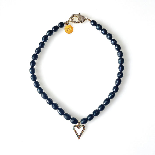 BLUE AND WHITE CHOKER - Lublu