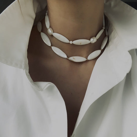 SHELLY CHOKER WITH PEARLS | LUBLU - lublu.co