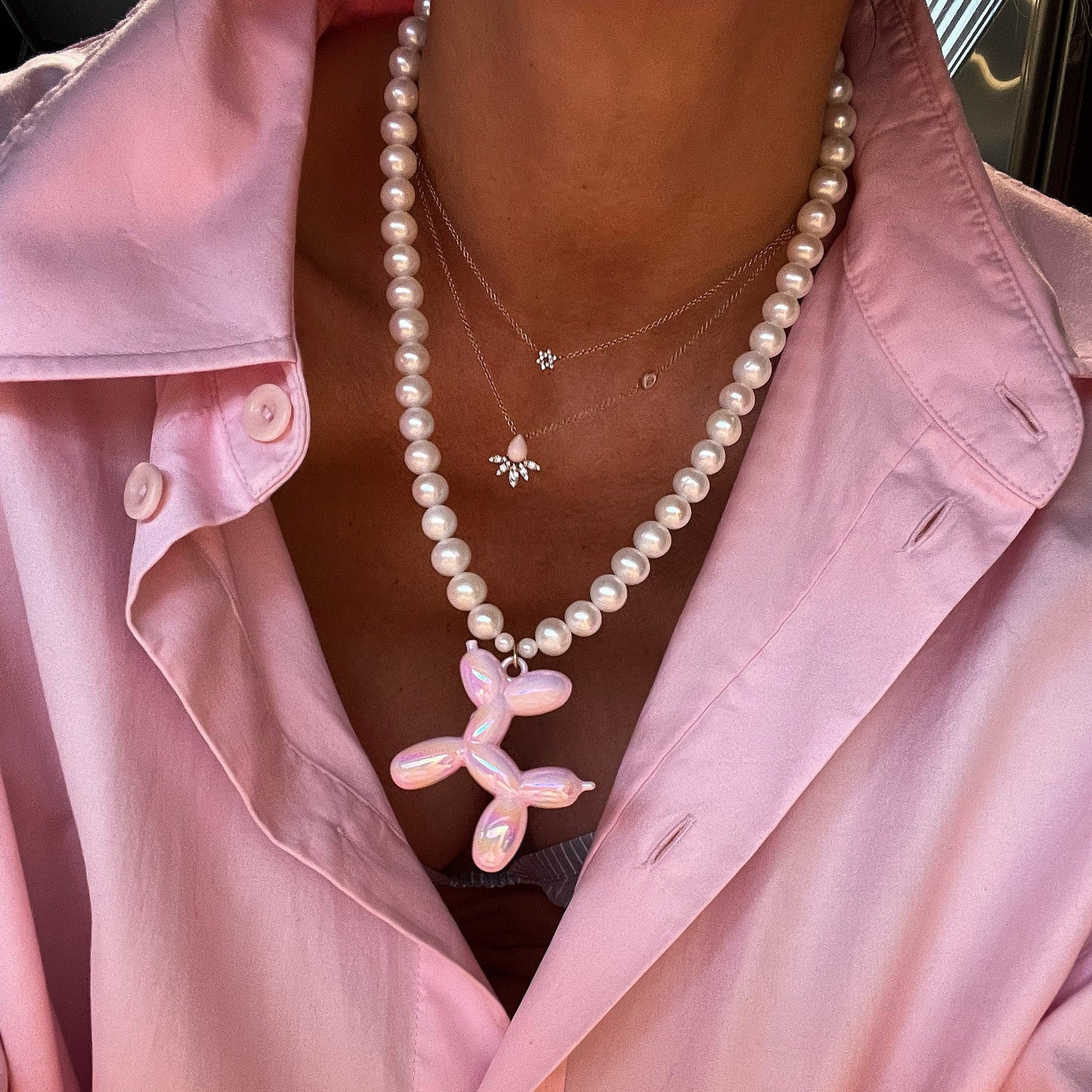 PINK DOG NECKLACE - Lublu